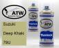 Preview: Suzuki, Deep Khaki, 79U: 400ml Sprühdose + 400ml Klarlack - Set, von ATW Autoteile West.